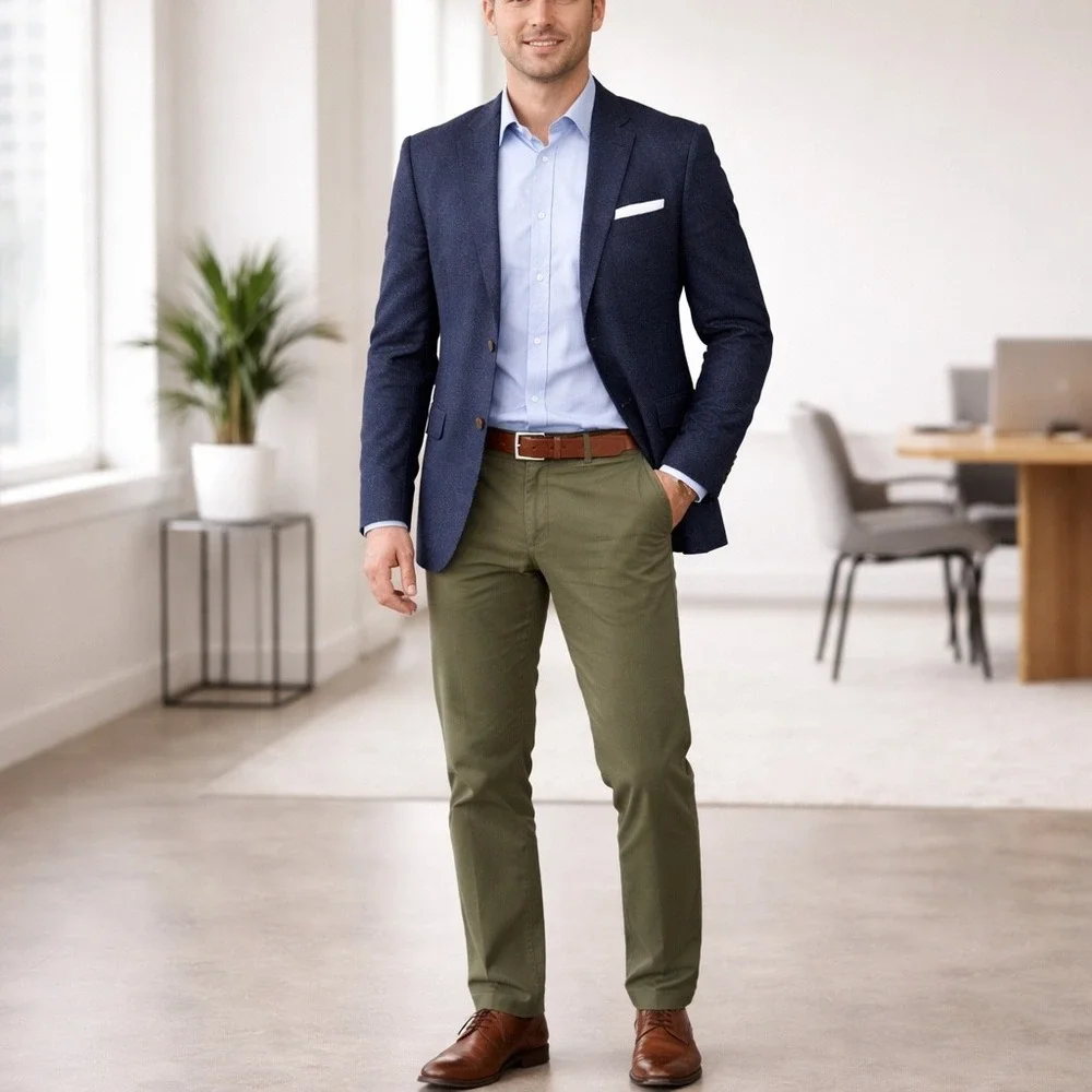 J. Crew Men's Slim-Fit Stretch Chino Classic Casual Flat Front Pants Sz  W30 L30